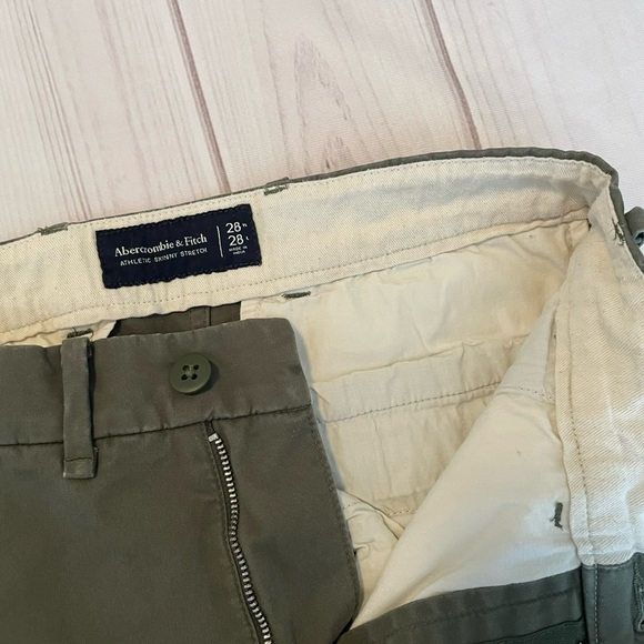 Abercrombie & Fitch Athletic Skinny Stretch Chino Pants Men’s 28x28 Army Green - Picture 10 of 13